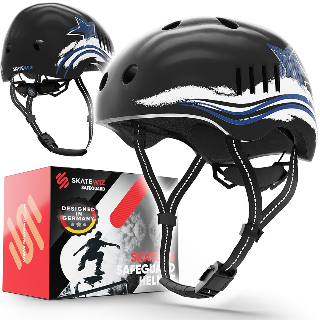fahrradhelm schwarz glänzend Skate Helm Glänzend – SKATEWIZ